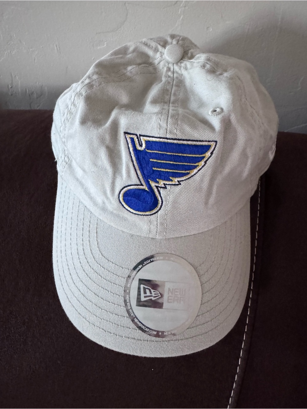 St.Louis Blues New Era adjustable back one size fits most cream colored